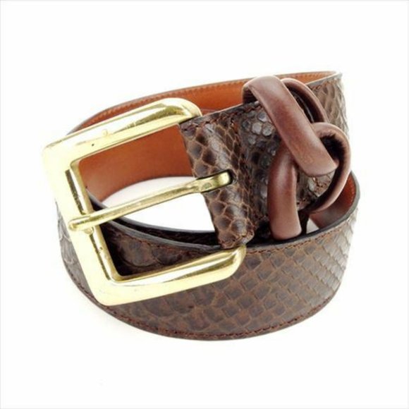 Giorgio Armani belt Brown Woman unisex Authentic Used T5979